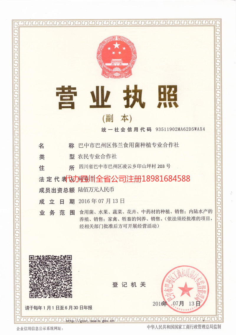 宁安宁安伟兰食用菌种植专业合作社